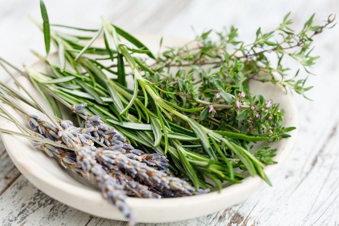 A bowl of herbs
