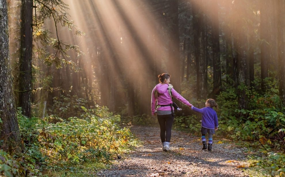 Spring walk outdoors