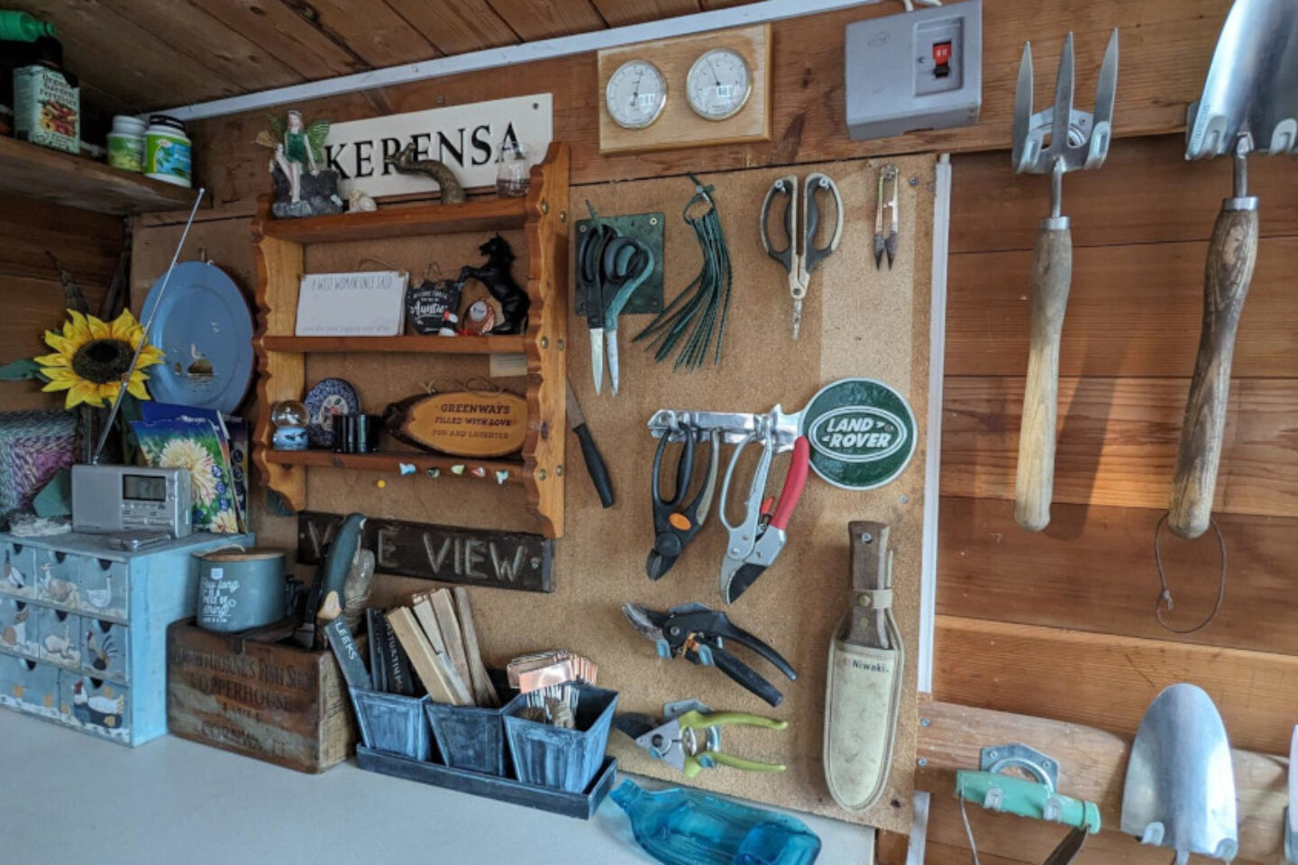 Garden shed with tools