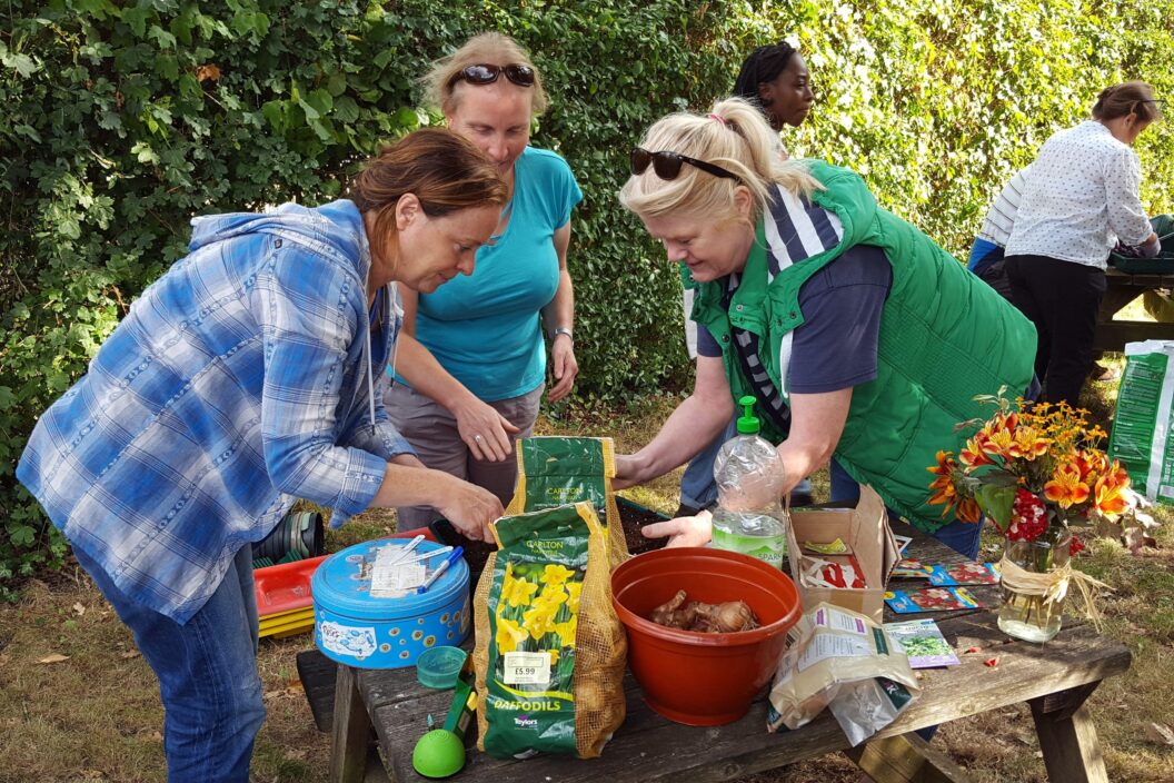 Diploma students working outside