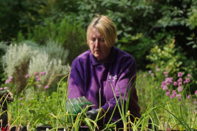 Birmingham appeal client gardener lisa potting on plants